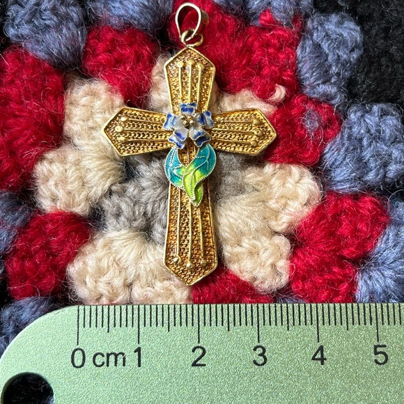 Vintage Pendant Cross Gold Over Sterling Silver. - Picture 2 of 5